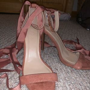 Peach heels, never worn